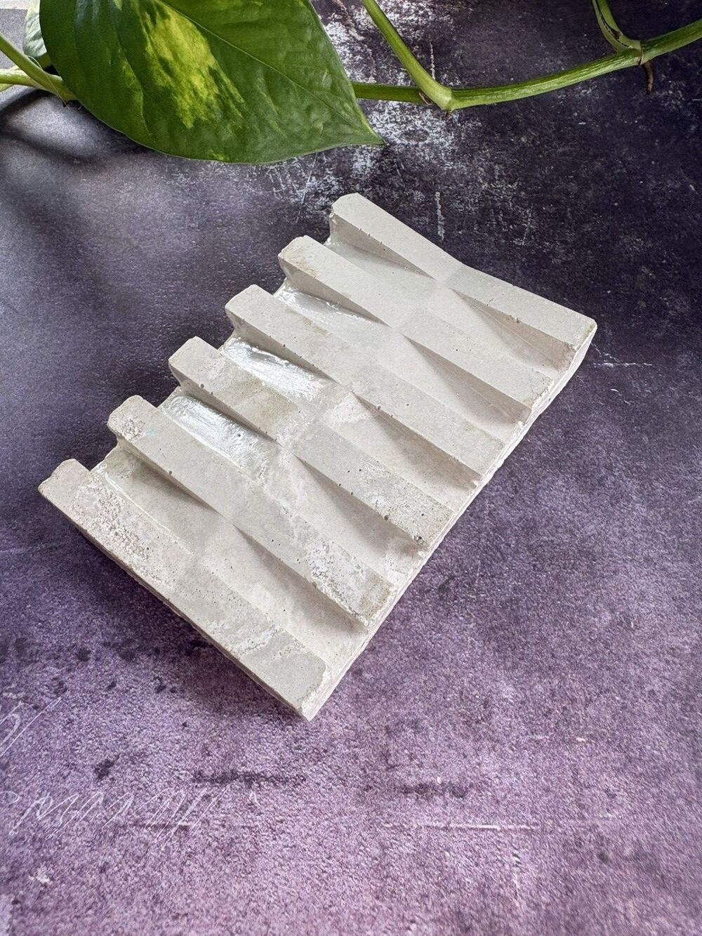 Handmade Soap Dish Cement Soap Holder Self Draining Bathroom Kitchen